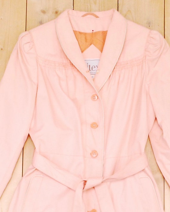 1970's Light Peach UTEX Full Length Swing Coat wi… - image 7