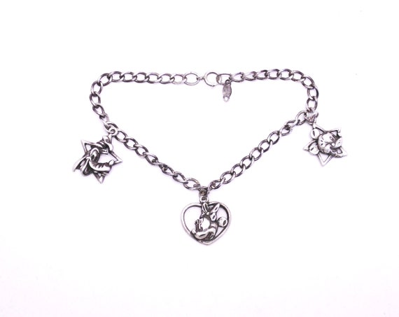 超希少60s 北欧デンマーク製ミッキーマウスブレスレットシルバー925