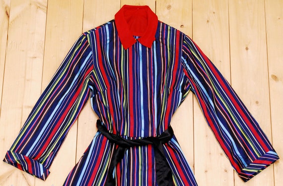 1940's/50's Striped Taffeta Dressing Gown / Hoste… - image 8