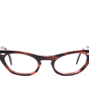 1950&#39;s/60&#39;s Brown ROMCO Cat Eye Eyeglasses with Case / Made in U.S.A. / Midcentury / Rockabilly / Rare Collectable Retro #2559