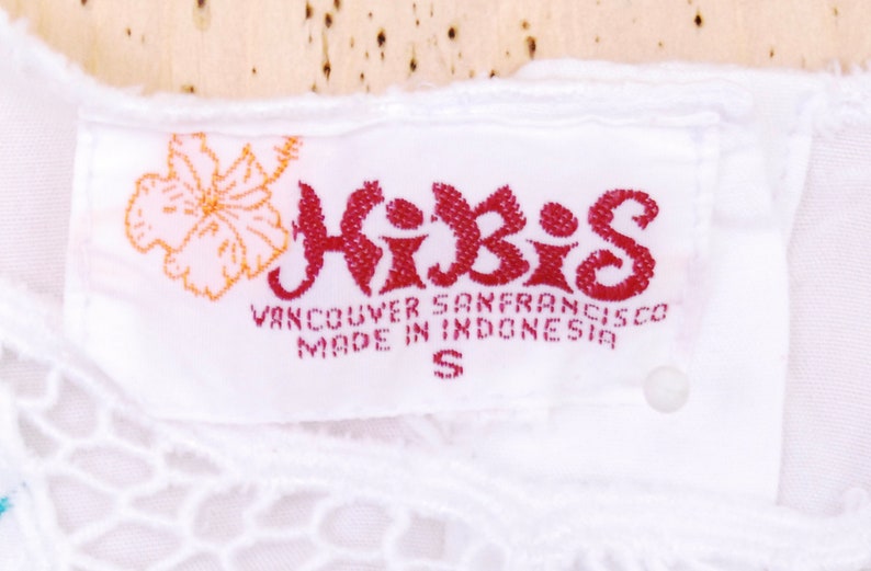 1980/'s White HIBIS Floral Embroidered Romper Play Suit Onesie Jumper Disco Boho Rare Collectible Retro Curiosity Inc