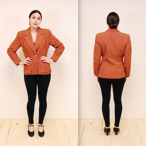 1940er/50er Brauner Peplum Damenanzug Jacke / Rare Collectable Retro/ bjr