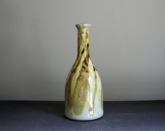 Medium Bottle Vase ~ Splatter Design Vase ~ Special Offer ~ Reduced Item ~ Ceramics Sale ~ Yellow Pottery ~ Brown Pottery ~ Summer Vase