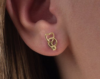 Nurse Gift - Mini Stethoscope Earrings - 14k Yellow Gold Vermeil Silver, RN Nurse Earrings, Nurse Jewelry, Retirement or Doctor GIft
