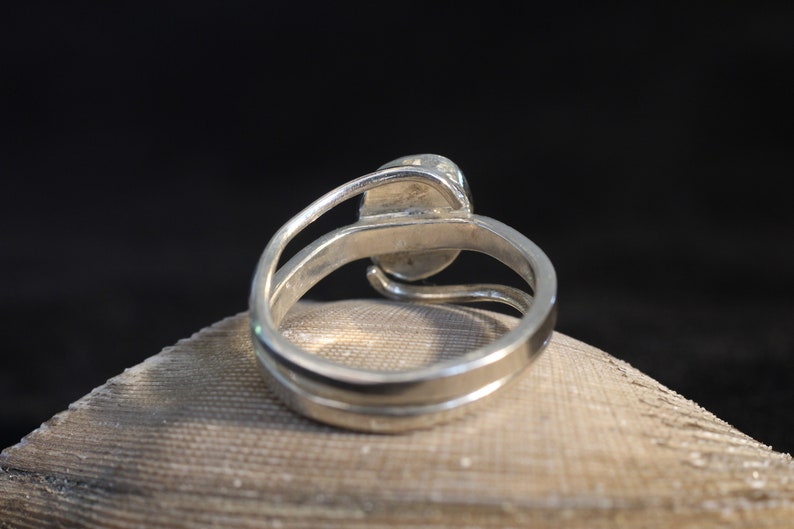 Multicolor Australian Opal in ADJUSTABLE silver double RING