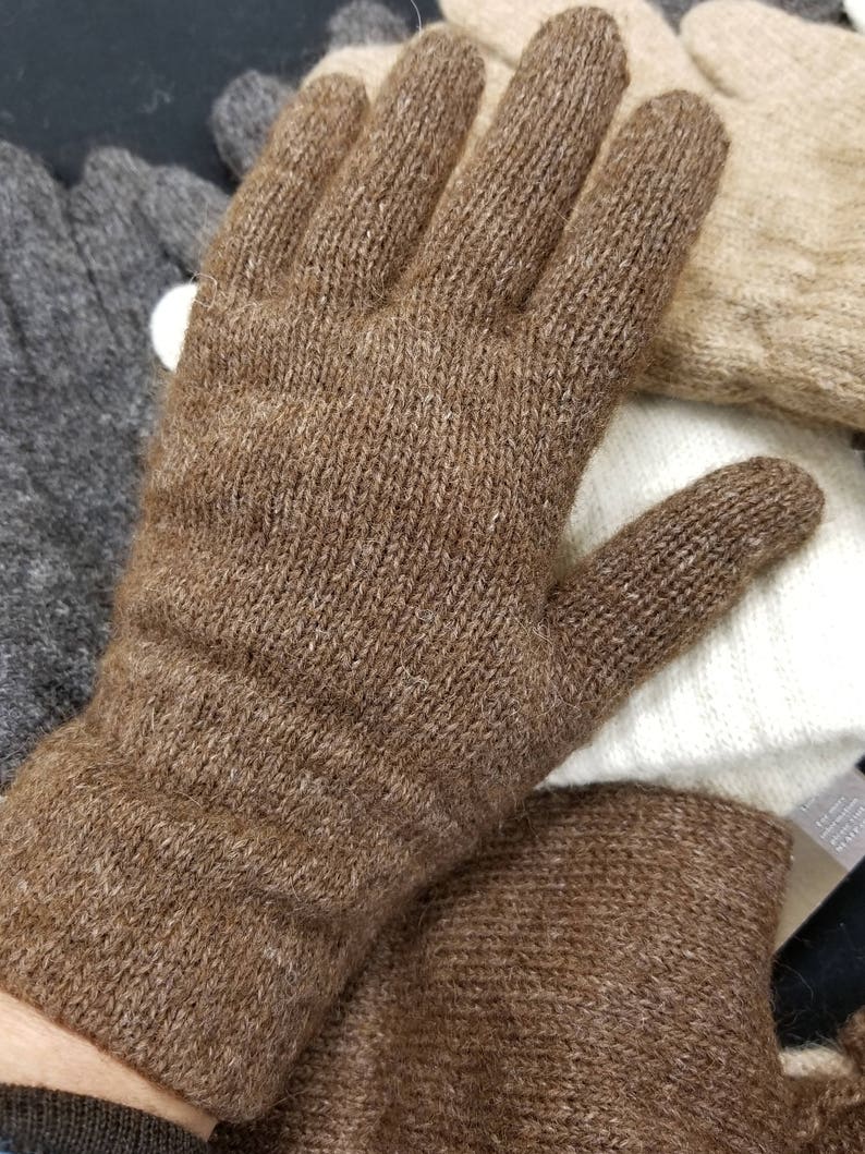 Alpaca Fiber Knitted Gloves Etsy