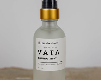 VATA Face Toner | Organic | Flower Waters | Hydrosol | Essential Oils | Geranium | Lavender | Calendula Water | Skincare | Face Mist | Spray