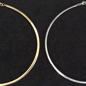 4mm 18&quot; Stainless Steel Gold or Silver Omega, Non-Tarnish, Non-Allergenic. Great Gift .  Select by Number. Gold sold out.