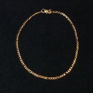 Vattentätt rostfritt stål av hög kvalitet, 12,5-28 cm, litet figaro-armband eller fotlänk i guld och silver. Perfekt för barn.