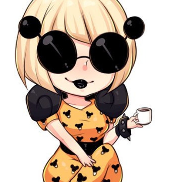 Lady Gaga Paparazzi Parody Chibi Sticker