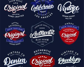 Gran conjunto de California vintage Brooklyn Denim Vector Pack
