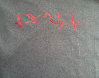 Motorcycle heartbeat shirt
