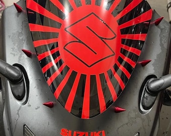 Rising sun suzuki windshield decal