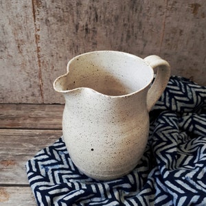 Big ceramic white pitcher, Big pottery pitcher, White pottery jug, Big white container, Ceramic white vase, Housewarming gift