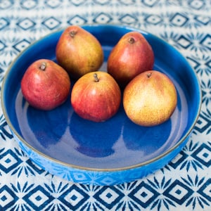 Handmade Blue Ceramic Baking Dish: Large Pottery Serving Bowl