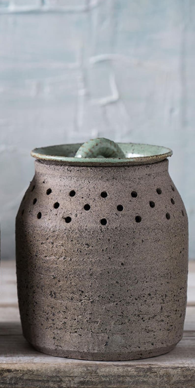 Big Ceramic Onion Canister Big Pottery Garlic Keeper Big Etsy