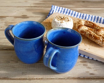 Mug bleu en céramique, mug bleu poterie, tasse à café en céramique, tasse à thé en poterie, thé en poterie, cadeau pour les amateurs de café, cadeau pour elle, cadeau de fête des mères