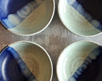 Ceramic small bowls, Pottery tapas blue bowls, Pottery small bowls, Ceramic tapas bowls set, Dipping bowls, Small ceramic bowls