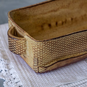 Ceramic baking dish, Rustic brown serving dish, Big ceramic pan, Big pottery rustic brown baking dish, Pottery bread dish image 3