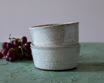 Ceramic rustic white bowls set, Pottery white soup bowl set, Ceramic serving dish, Ceramic soup bowls, Housewarming gift, Wedding gift