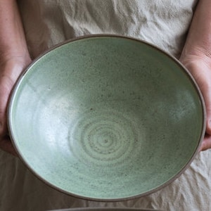 Big ceramic light green casserole, Big pottery bakeware, Big ceramic bowl, Big pottery light green casserole, Holiday gift image 5