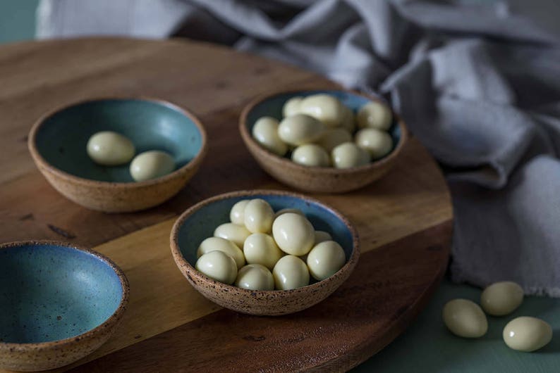 Pequeños cuencos de tapas de cerámica, cuencos pequeños de cerámica azul y verde, cuencos de tapas de cerámica, cuencos de inmersión de cerámica, cuencos de Pascua, regalo navideño imagen 5