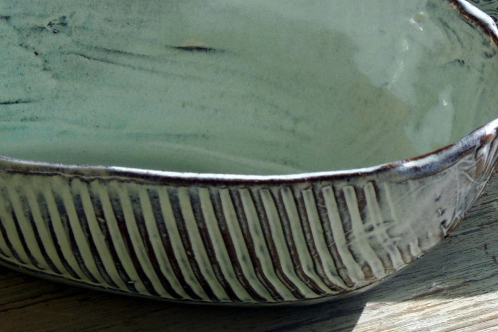 2 Pottery Light Blue Bowls Set SET OF TWO Etsy