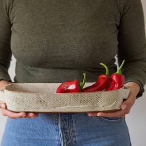 Handmade White Ceramic Baking Dish: Rustic Pottery Oven-Safe