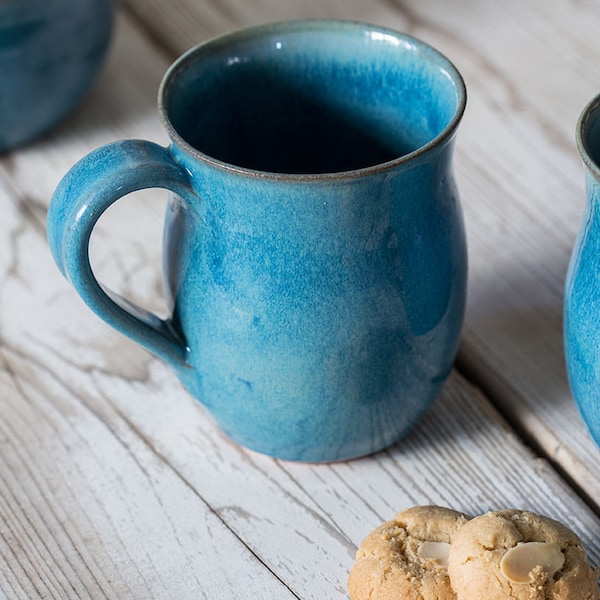 Ceramic turquoise mug handmade, Pottery mug, Pottery coffee mug handmade, Ceramic tea cup, Gift for her, Coffee lovers gift