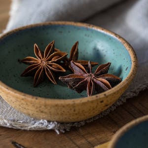 Small ceramic tapas bowls, Ceramic blue and green small bowls, Pottery tapas bowls, Ceramic dipping bowls, Passover bowls, Holiday gift image 3