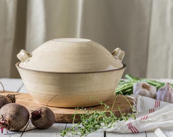 Big ceramic white casserole, Big pottery casserole, Big baking dish, White big ceramic bowl, Big white cookware, Baking gift, Wedding gift