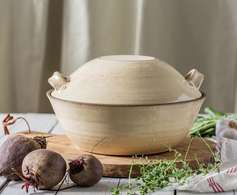 Big Pottery White Casserole Ceramic Baking Dish Etsy