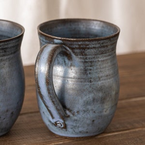XL ceramic unique blue mug, Giant pottery 20oz mug, Large pottery unique blue coffee mug, XL pottery cup, Gift for him, Birthday gift