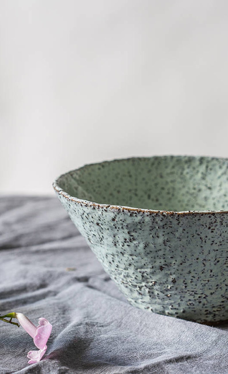 Pottery serving dish Ceramic bowl Ceramic rustic bowl handmade Ceramic dish Pottery salad bowl Asian medium sized bowl