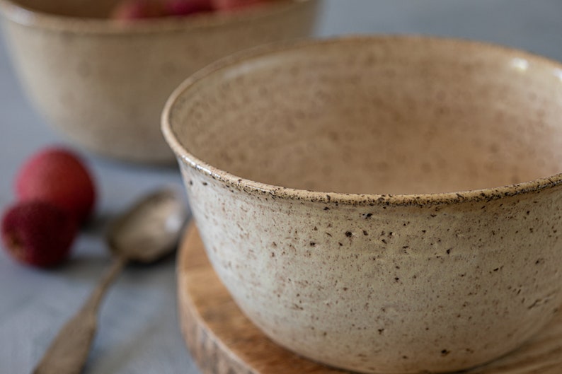 Ceramic white soup bowl set, Ceramic serving dish, Pottery rustic bowl set, Pottery serving dish, SET OF TWO, Gift for her, Gift for mom
