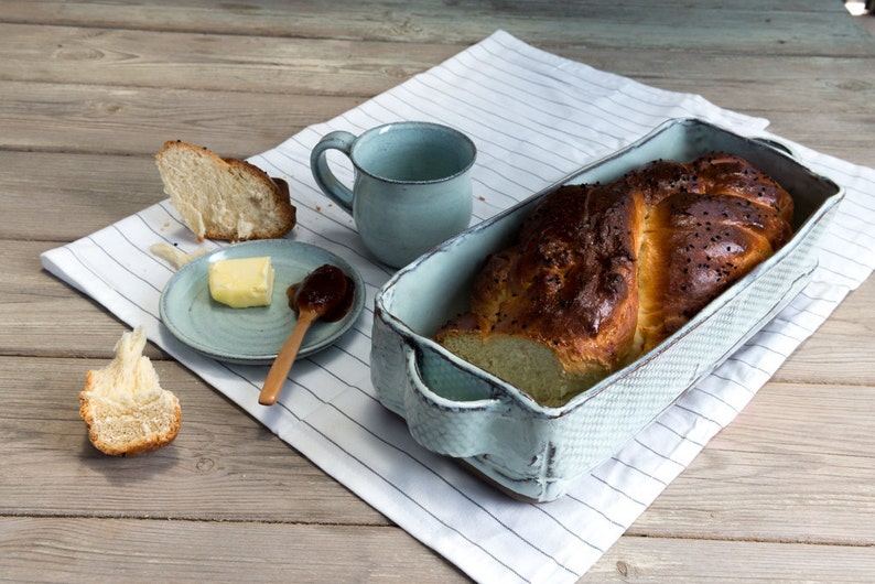 Big ceramic light blue baking dish Etsy