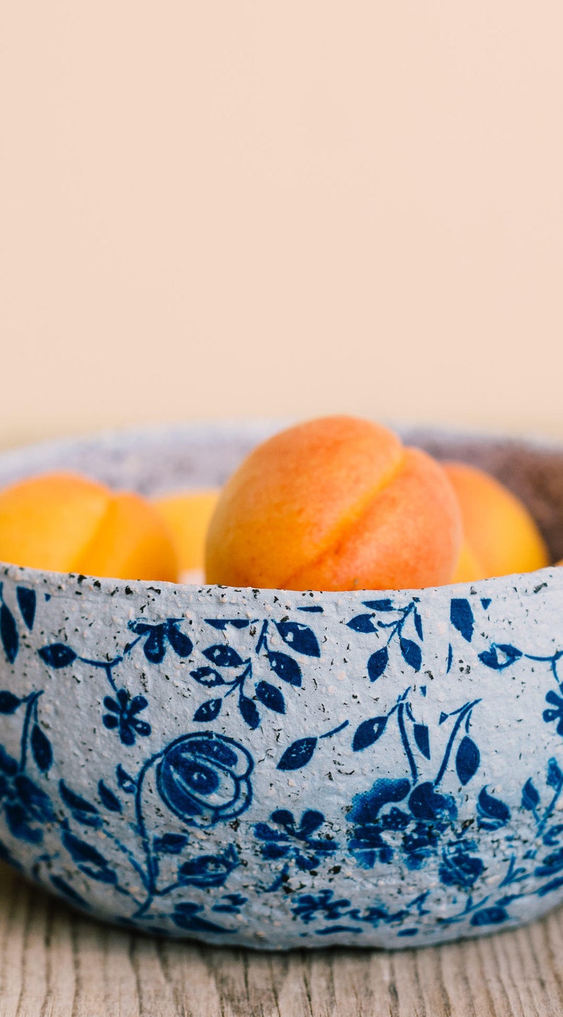 Pottery rustic blue bowl, Ceramic blue rustic bowl, Ceramic serving dish, Pottery cereal bowl, Gift for her, Housewarming gift image 5