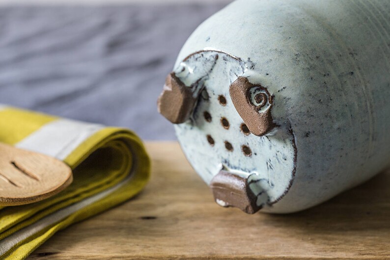 Pottery Light Blue Utensil Holder Etsy