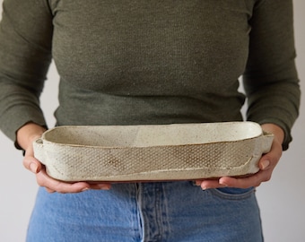 Weiße Keramik Handgemacht Auflaufform: Rustikale Handgemachte Oven Safe Keramik