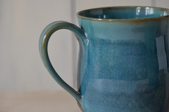 XXL Turquoise Ceramic Mug: Handmade Pottery Coffee Mug (900ml), US DDP -  Etsy