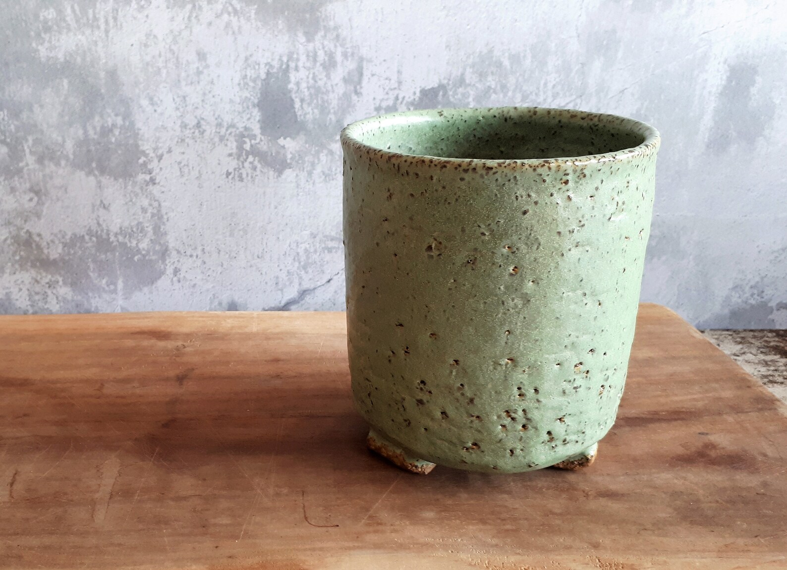 Ceramic Rustic Green Utensils Holder Pottery Mediumsized Etsy