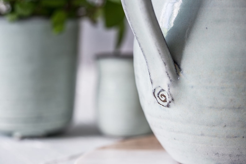 Big ceramic light blue teapot, Big pottery light blue teapot, Big ceramic kettle, Wedding gift, Tea lovers gift image 5