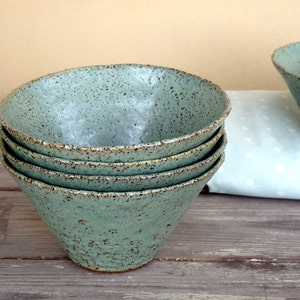 Pottery light green ramen bowl, Ceramic light green soup bowl, Pottery serving dish, Pottery rice bowl, Mother&#39;s day gift