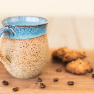 Ceramic rustic turquoise mug, Pottery turquoise mug, Ceramic coffee mug, Rustic ceramic mug, Gift for him, Coffee livers gift, Birthday gift