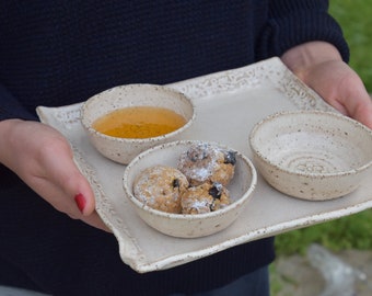 Ceramic white Matzah plate, Pottery white matzah plate, Pottery white tray, Ceramic tray, Pottery serving dish, Passover gift