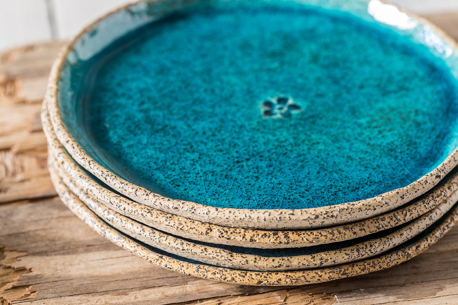 Ceramic Dessert Turquoise Plates Set Ceramic Small Plates Etsy