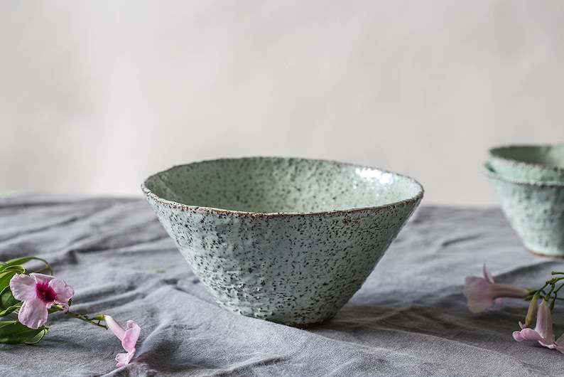 Pottery serving dish Ceramic bowl Ceramic rustic bowl handmade Ceramic dish Pottery salad bowl Asian medium sized bowl
