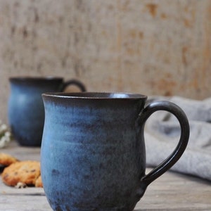 Ceramic unique blue mug, Ceramic tea cup, Pottery unique blue mug, Pottery coffee mug, Coffee lovers gift, Gift for her, Tea lovers gift