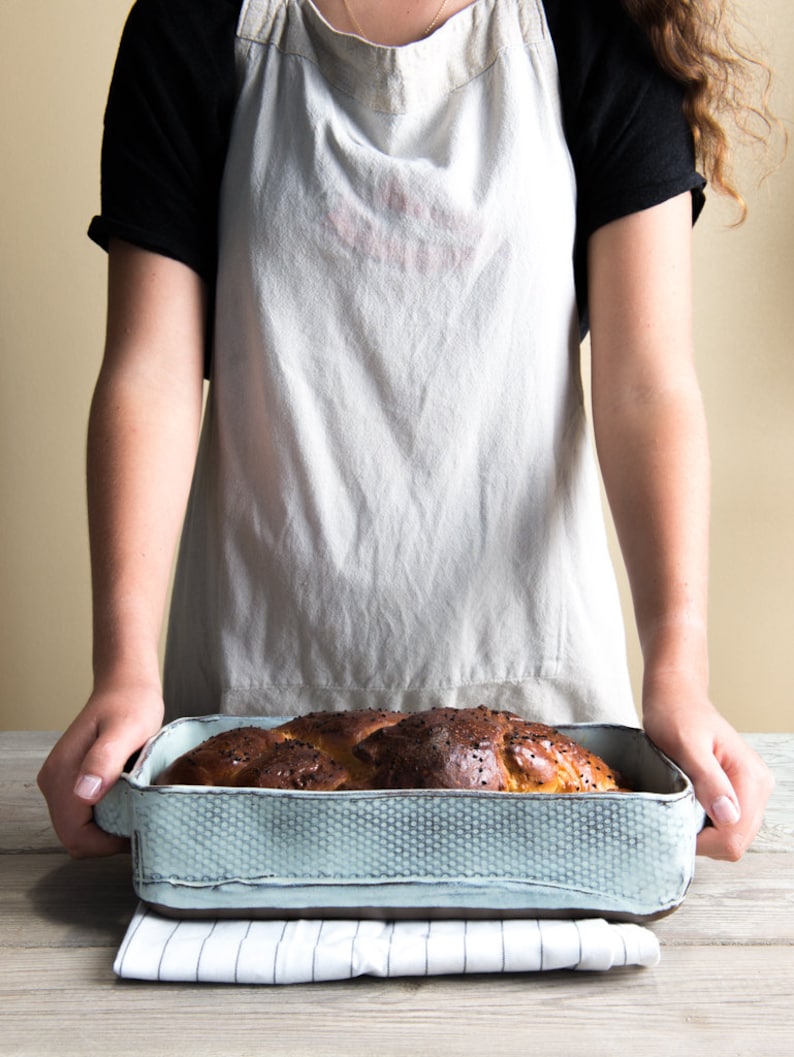 Big ceramic light blue baking dish Etsy