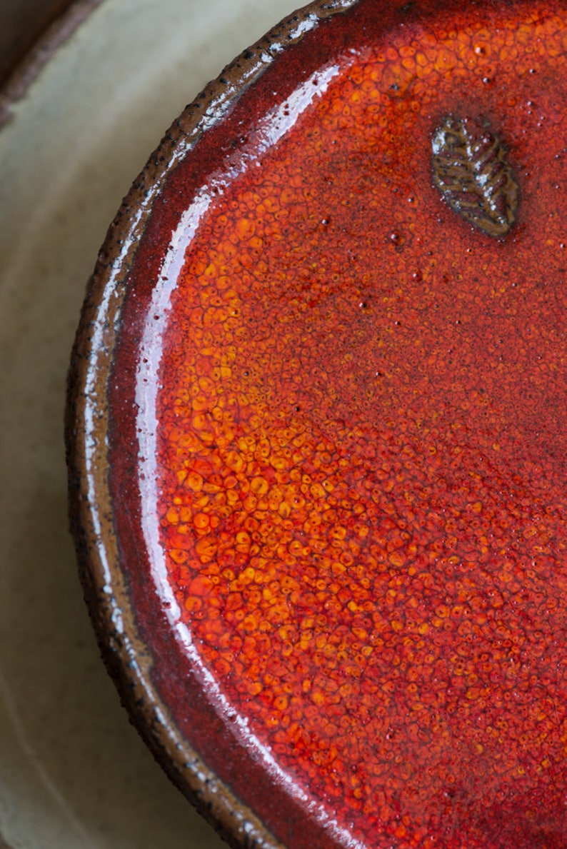 Ceramic Red Dessert Plate Pottery Dessert Red Plate Small Etsy